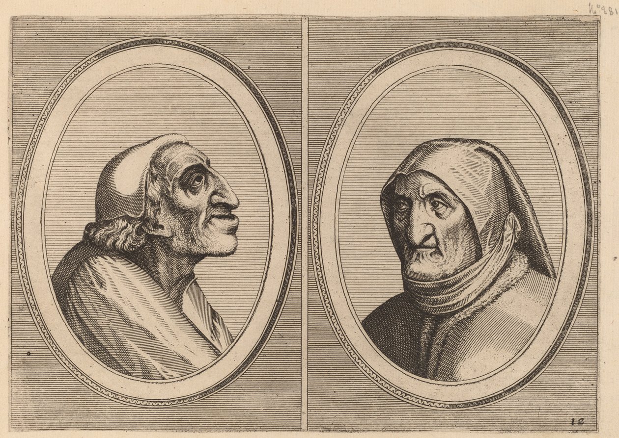 "Pater Muylaert" und "Mater Bille-bloots" von Johannes and Lucas van Doetechum after Pieter Bruegel the Elder