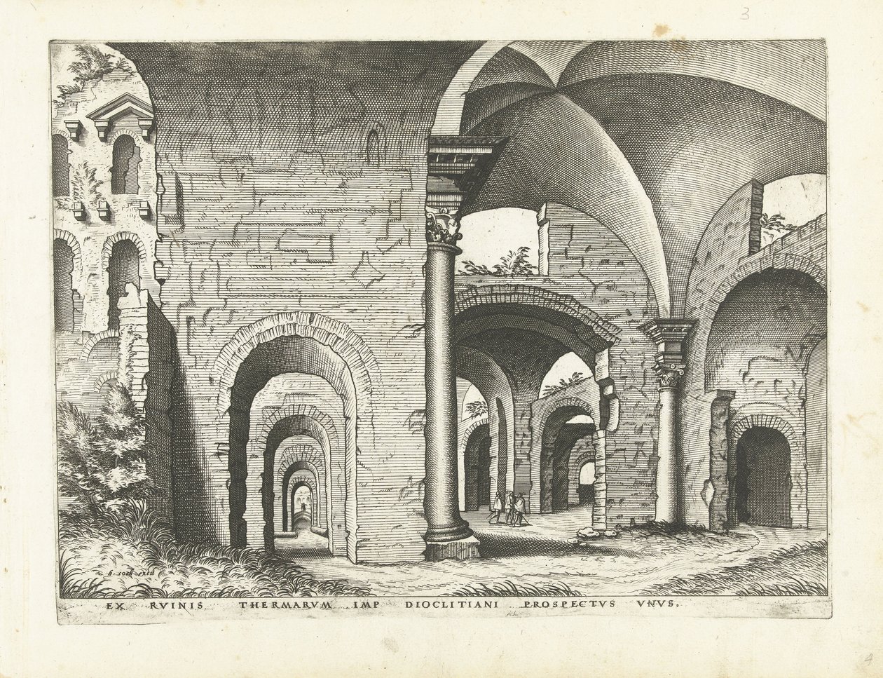 Ansicht der Thermen von Diokletian von Johannes of Lucas van Doetechum (attributed to)