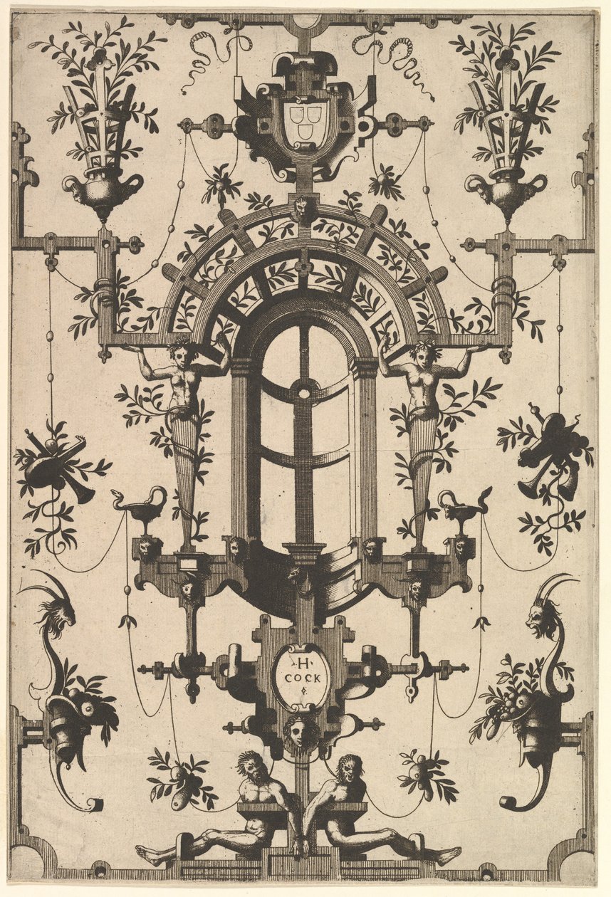 Moderne Groteske mit Bandelwerk, 1554 von Johannes van Doetecum I