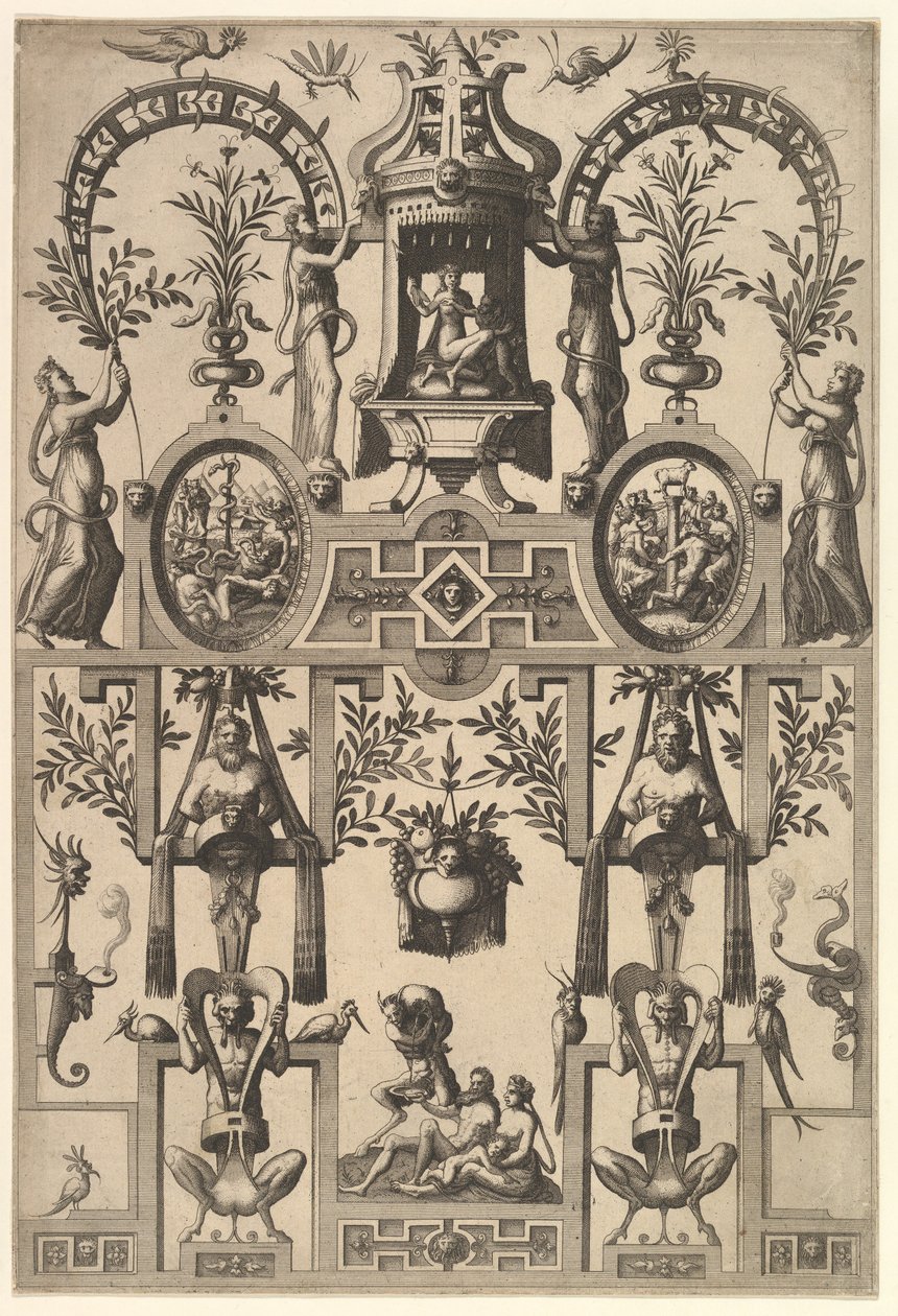 Modernes Grotesk mit Bandwerk, 1557 von Johannes van Doetecum I
