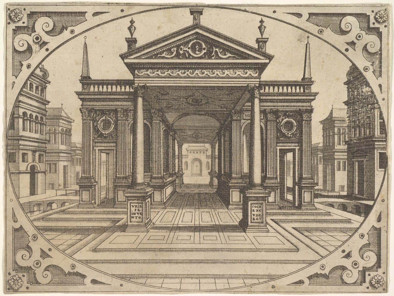Tafel aus Scenographiae, ca. 1560 von Johannes van Doetecum I