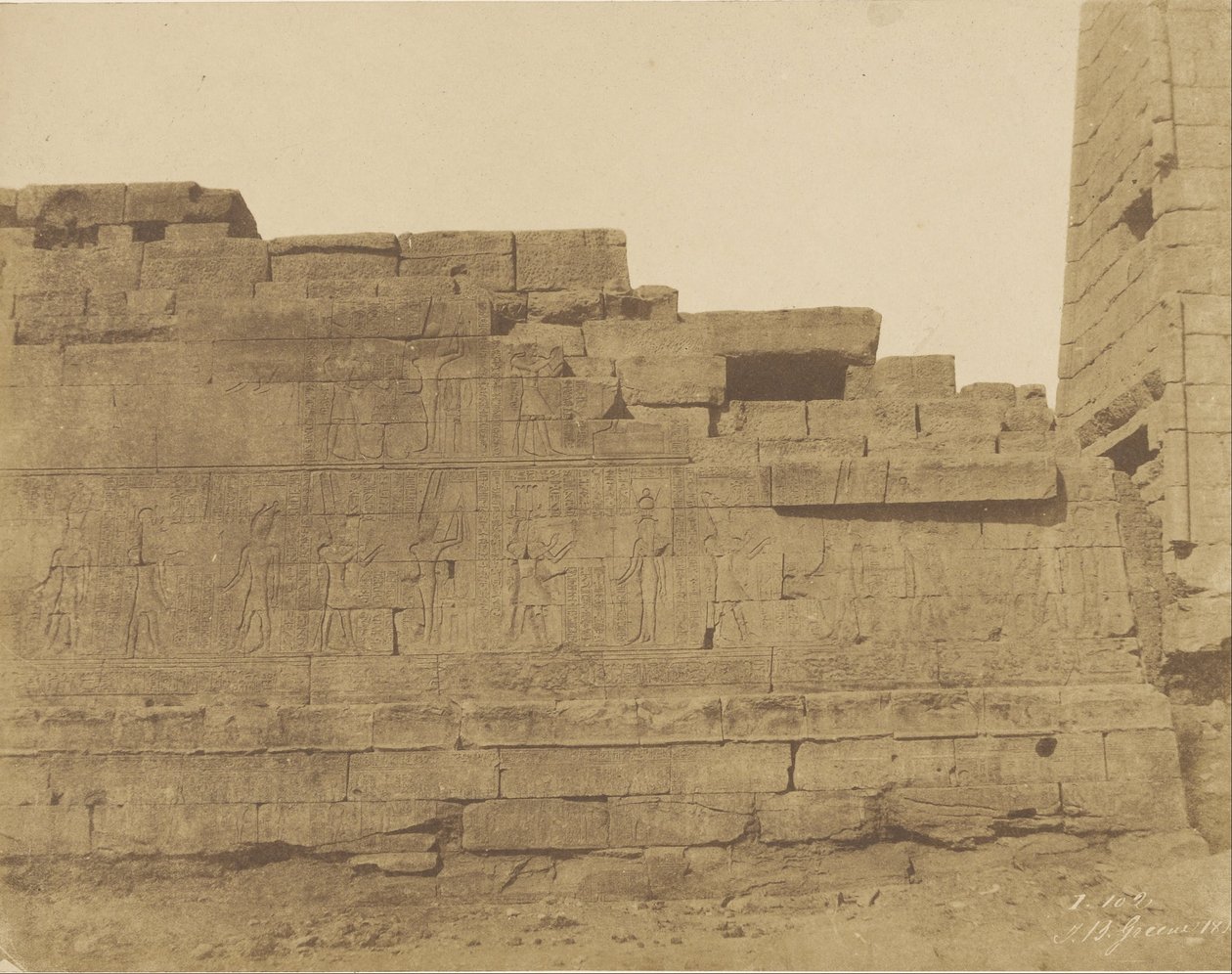 Karnak, Tempel südlich der Hypostylhalle, Südwand von John Beasly Greene