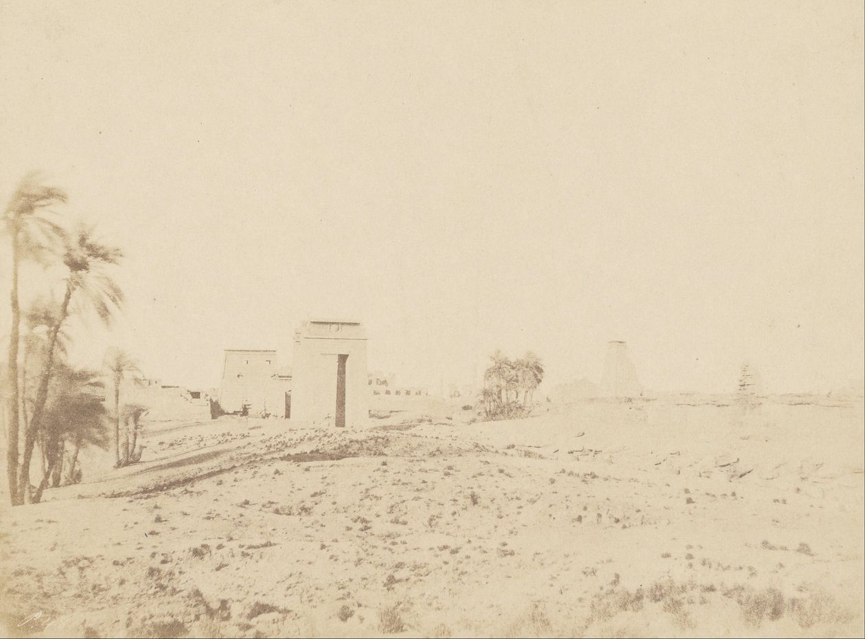 Tempel und Palmen, Ansicht der Ruinen von Karnak von John Beasly Greene