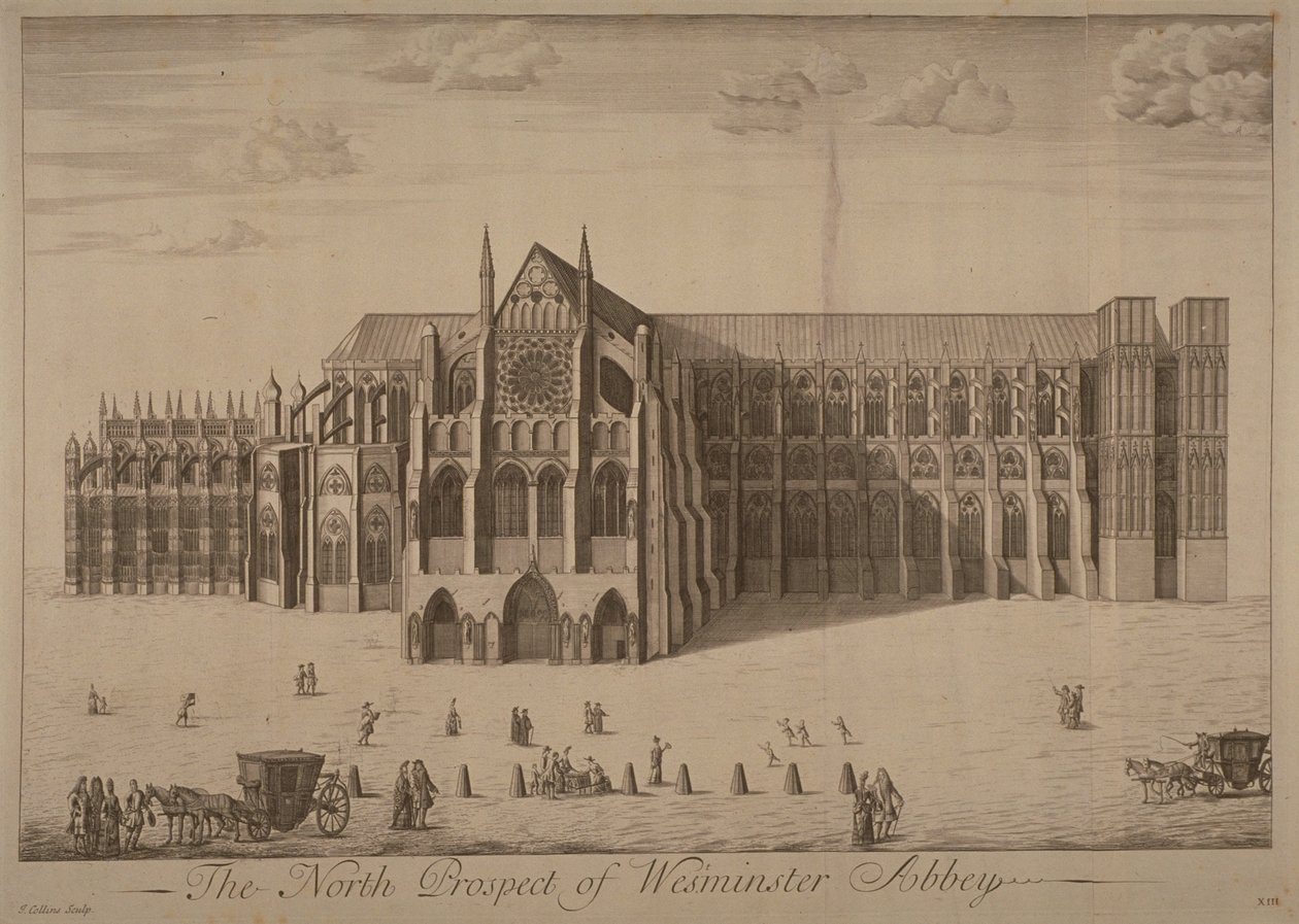 Blick auf die Westminster Abbey von Norden, ca. 1700 von John Collins