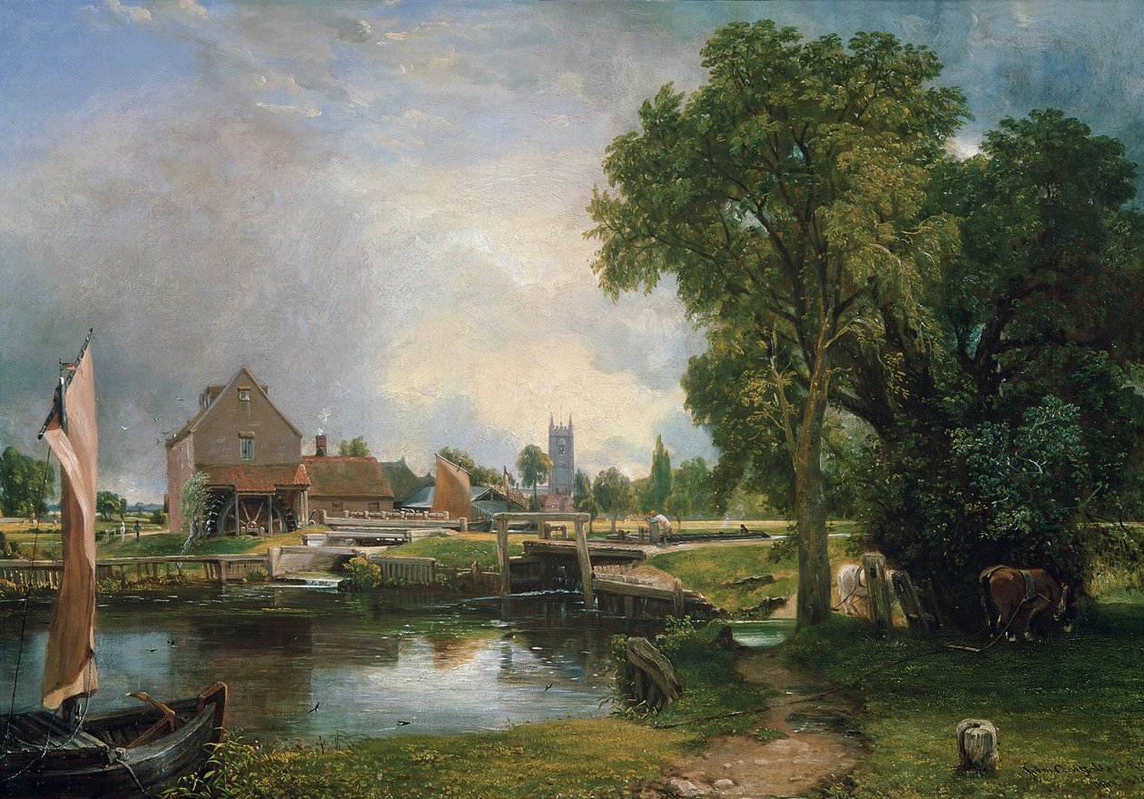 Dedham Schleuse und Mühle, 1820 von John Constable