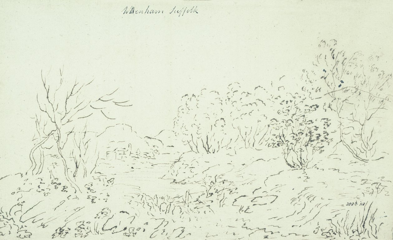 Landschaft mit einem Bach in Wenham, 1796 von John Constable