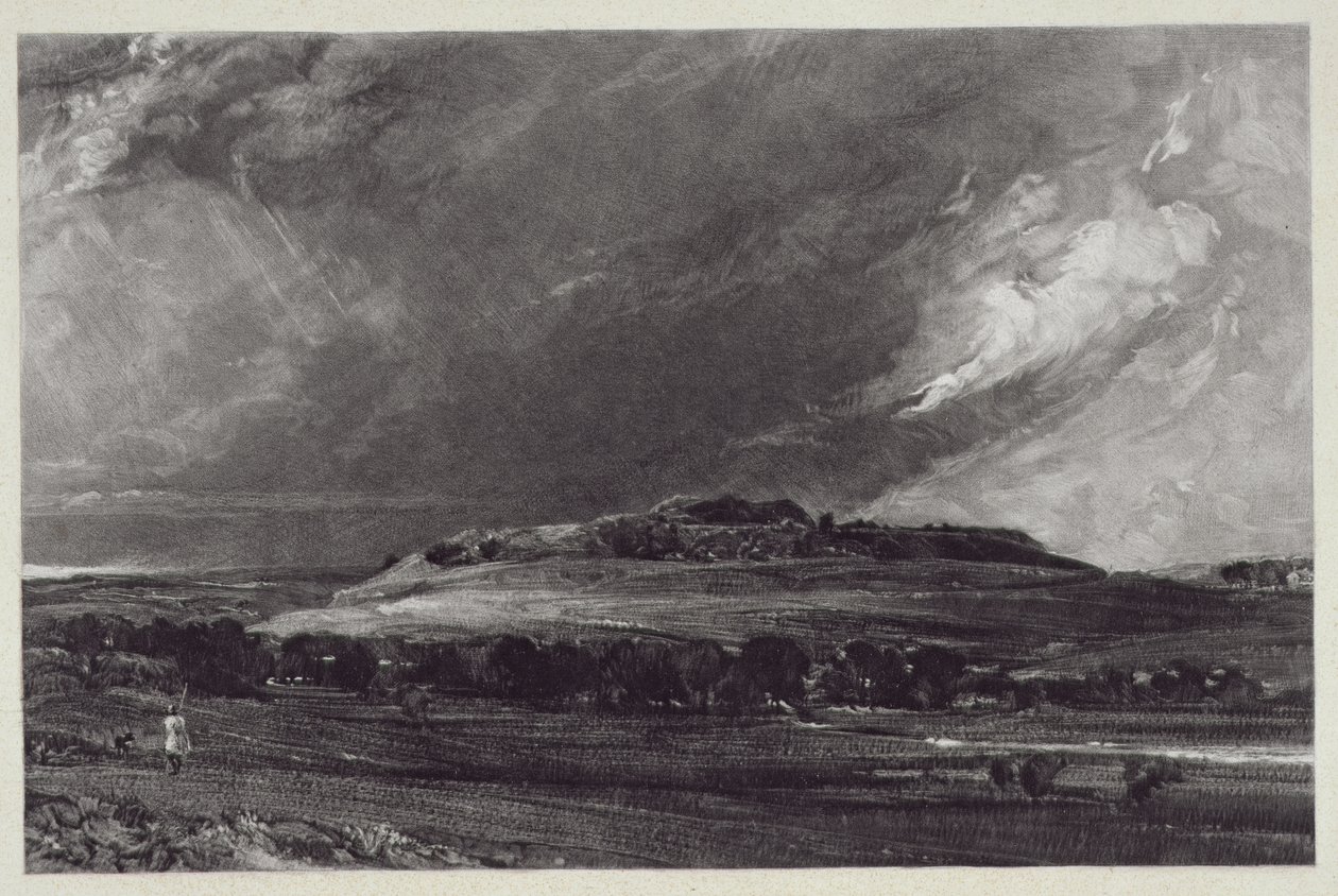 Old Sarum, graviert von David Lucas (1802-81), 1833 von John Constable