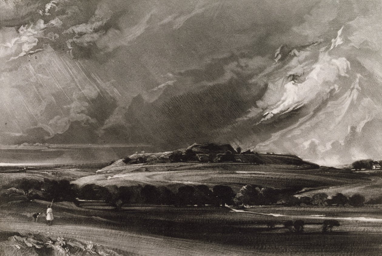 Old Sarum, graviert von David Lucas (1802-81) ca. 1829 von John Constable