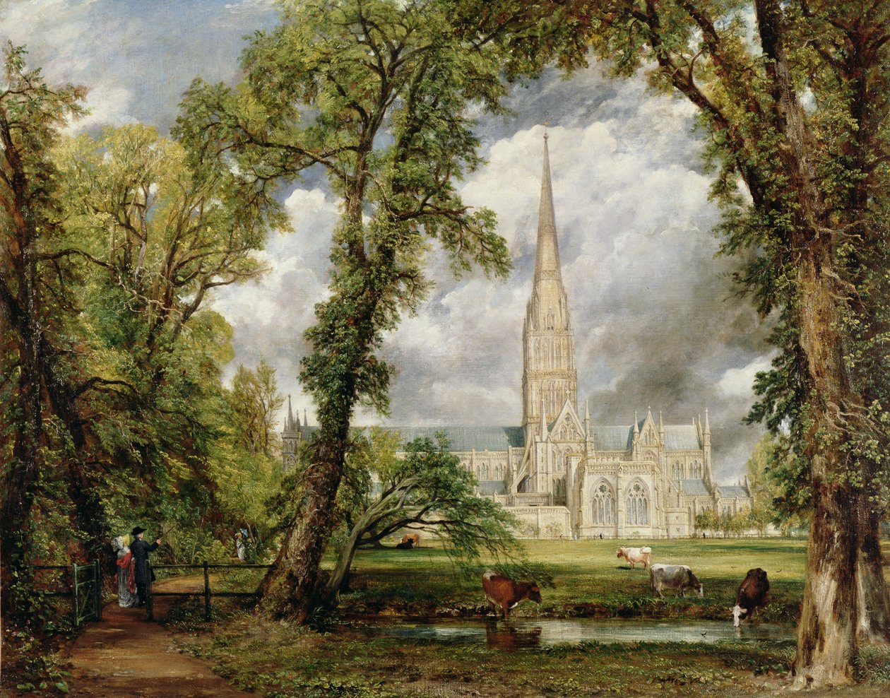 Blick auf die Kathedrale von Salisbury vom Bischofsgelände, ca. 1822 von John Constable