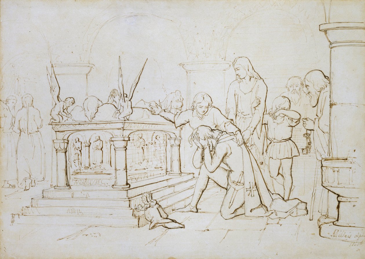 Die Rückkehr des Kreuzfahrers, 1840 von John Everett Millais