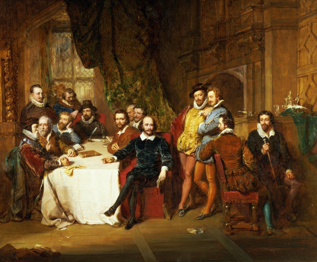 Shakespeare und seine Freunde in der Mermaid Tavern, 1850 von John Faed