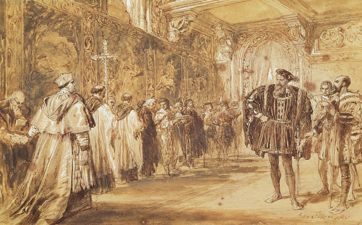 Heinrich VIII. und Kardinal Thomas Wolsey, 1861 von John Gilbert