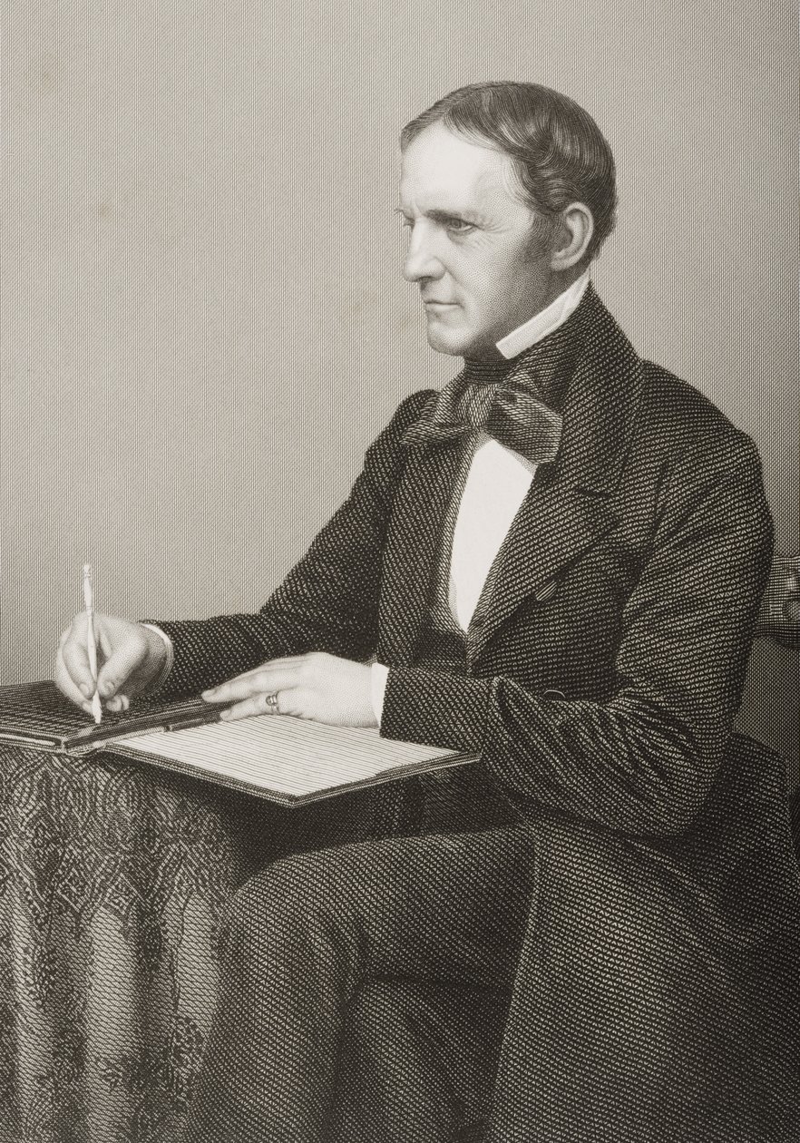 William Hickling Prescott (1796-1859) graviert von D.J. Pound nach einem Foto, aus 