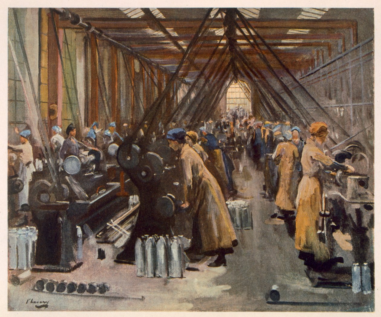Granatenherstellung, Edinburgh, aus Britische Künstler an der Front, Fortsetzung der Westfront, 1918 von John Lavery