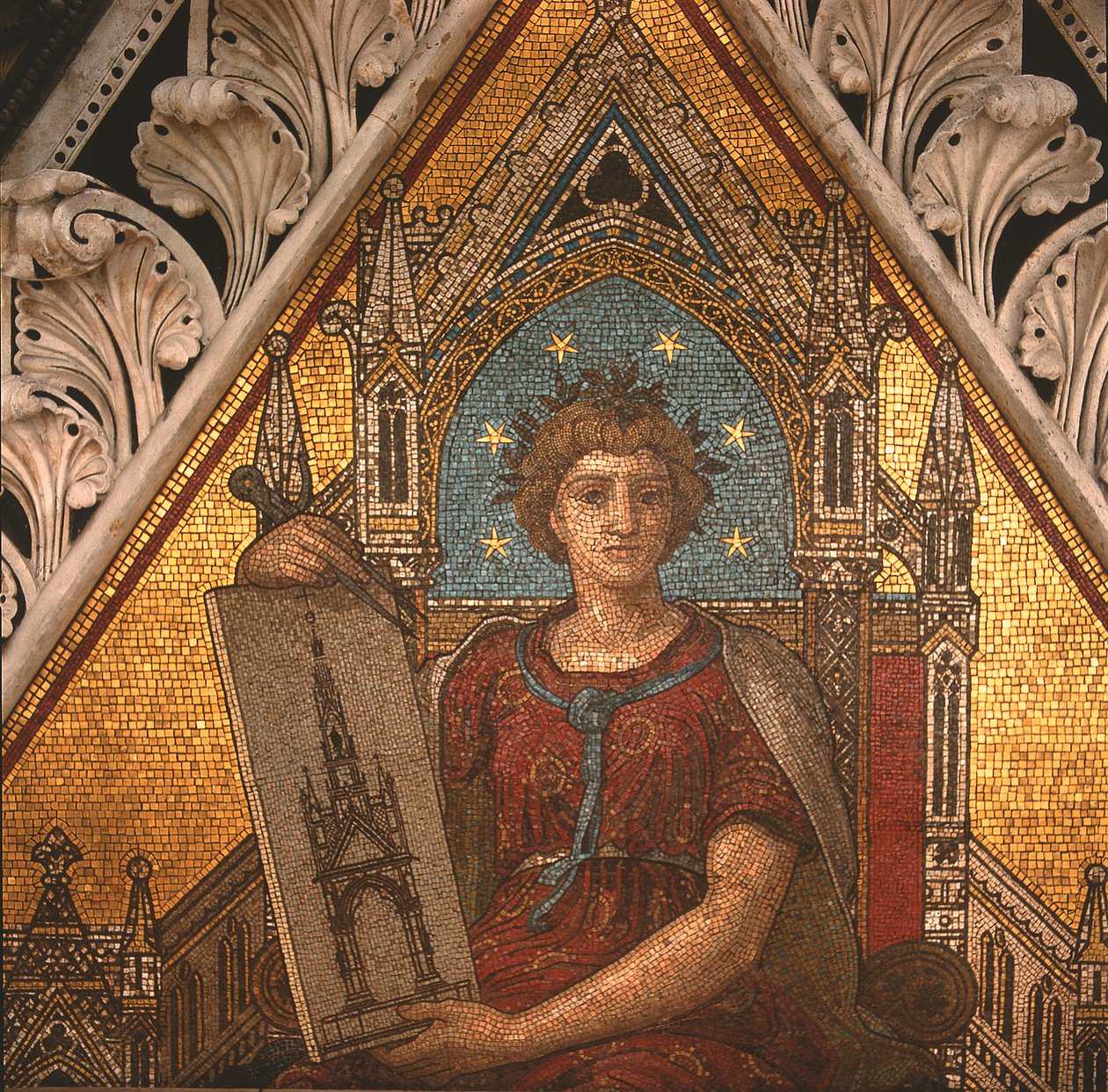 Detail der Architektur vom Albert Memorial, ausgeführt von Antonio Salviati, 1868 von John Richard Clayton