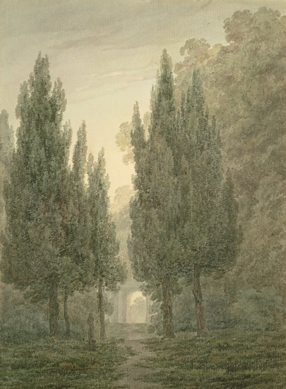 In den Gärten der Villa Pamphili von John Robert Cozens