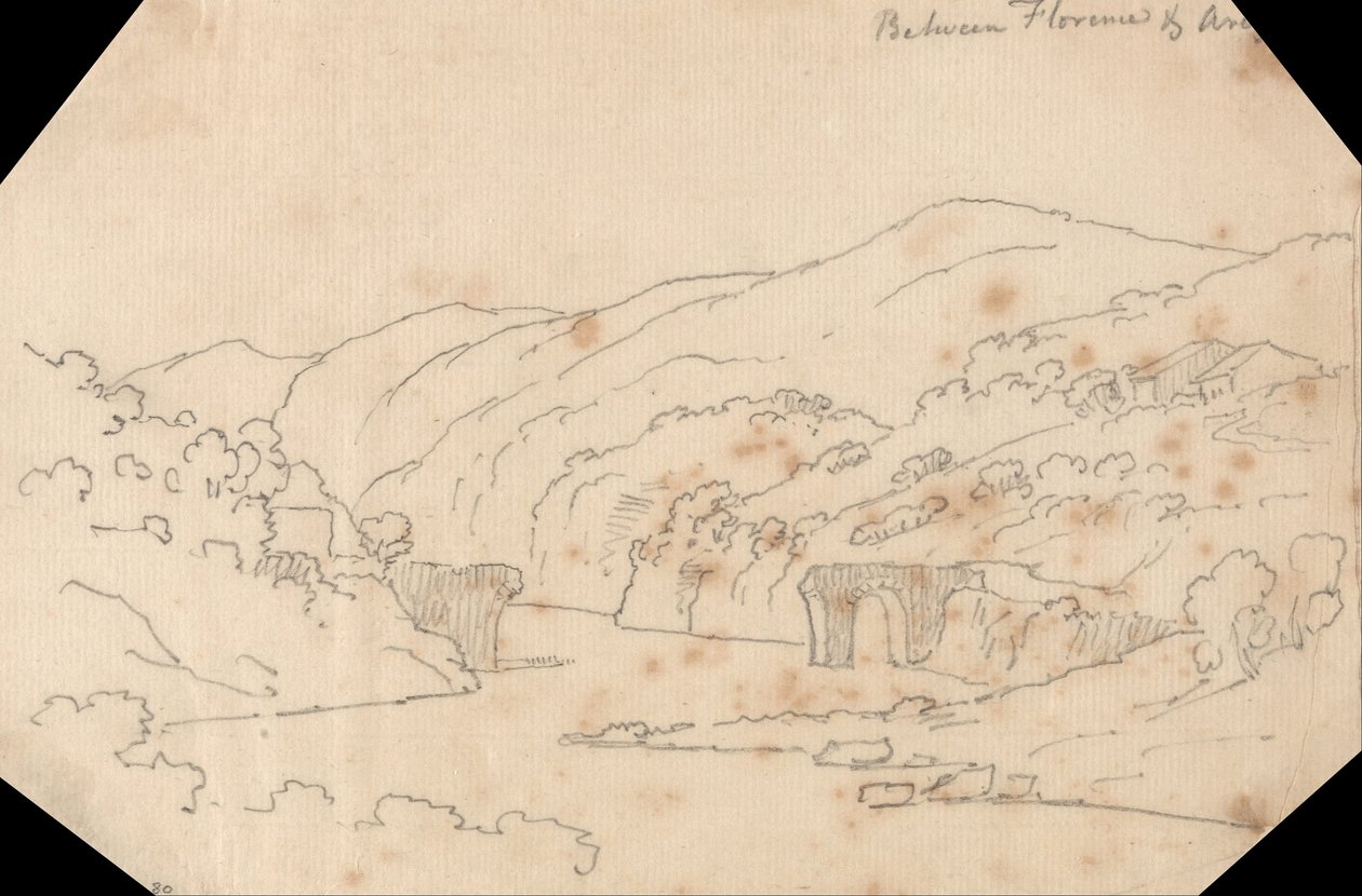 Blick auf den Arno zwischen Florenz und Arezzo von John Robert Cozens