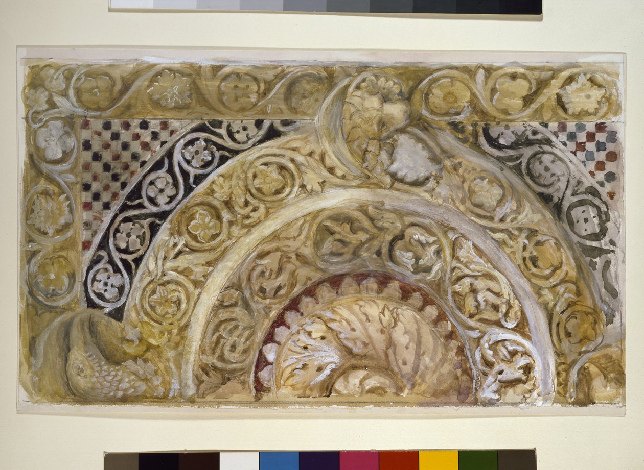 Studie eines Panels am Taufbecken des Baptisteriums, Pisa, 27. - 29. April 1872 von John Ruskin