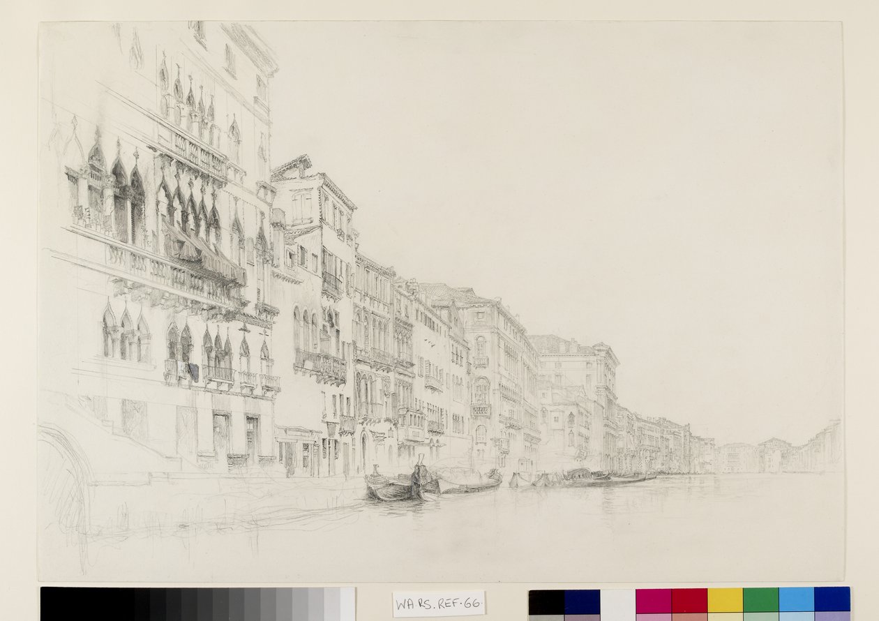 Blick vom Palazzo Bembo zum Palazzo Grimani, Venedig, Mai - Juni 1870 von John Ruskin