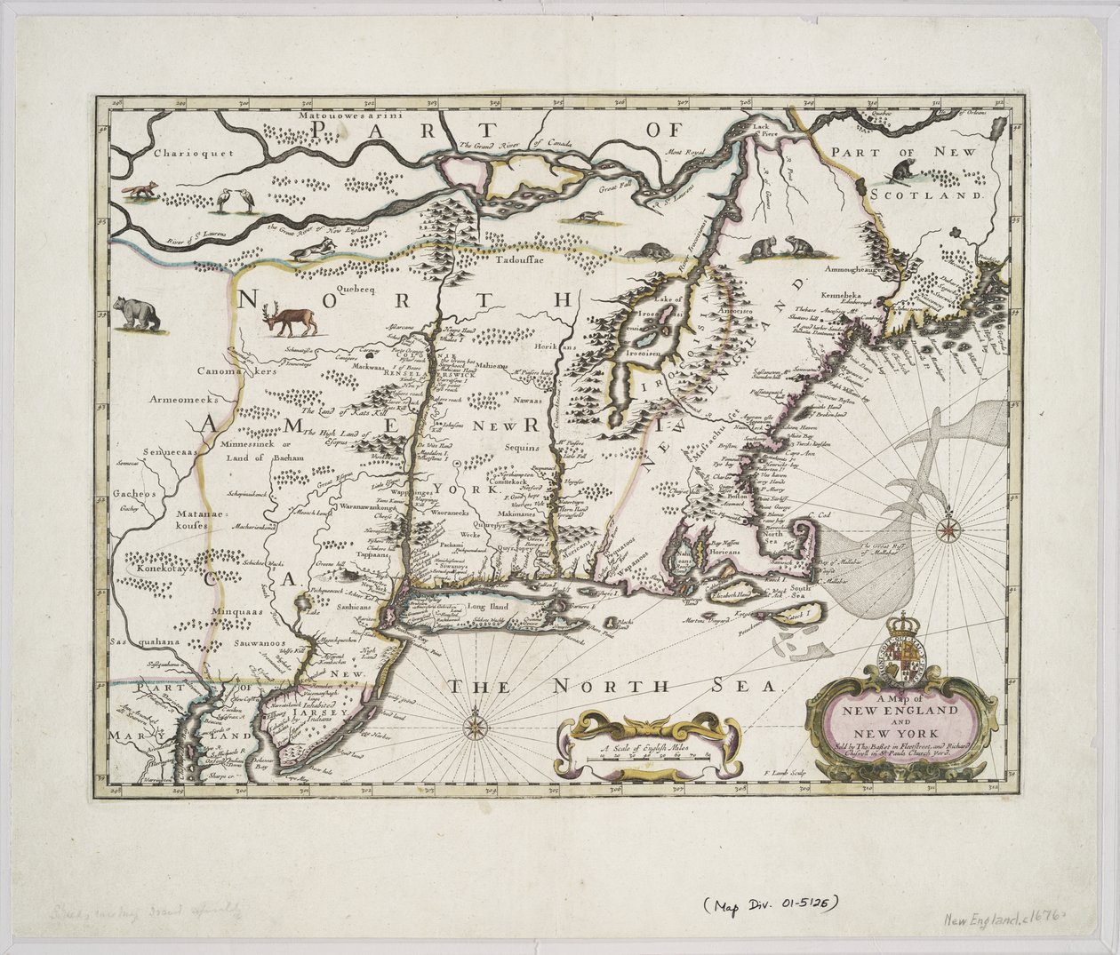 Eine Karte von Neuengland und New York aus John Speeds 