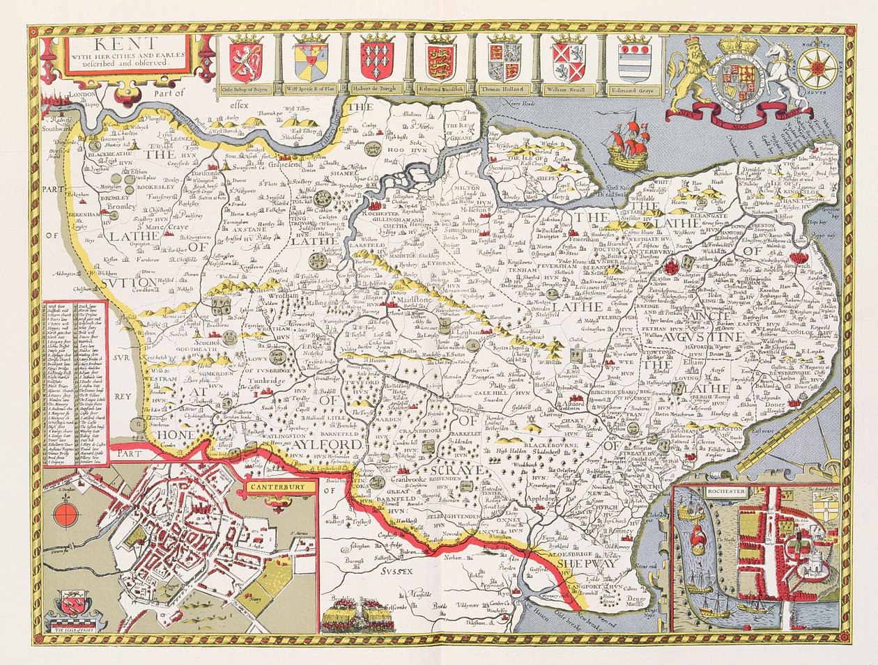 Kent, graviert von Jodocus Hondius (1563-1612) aus John Speed