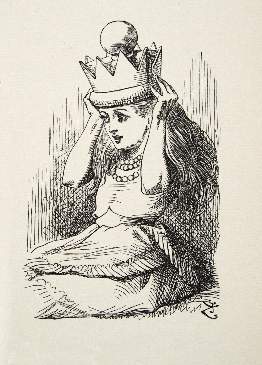 Königin Alice, Illustration aus Durch den Spiegel von Lewis Carroll, 1872 von John Tenniel