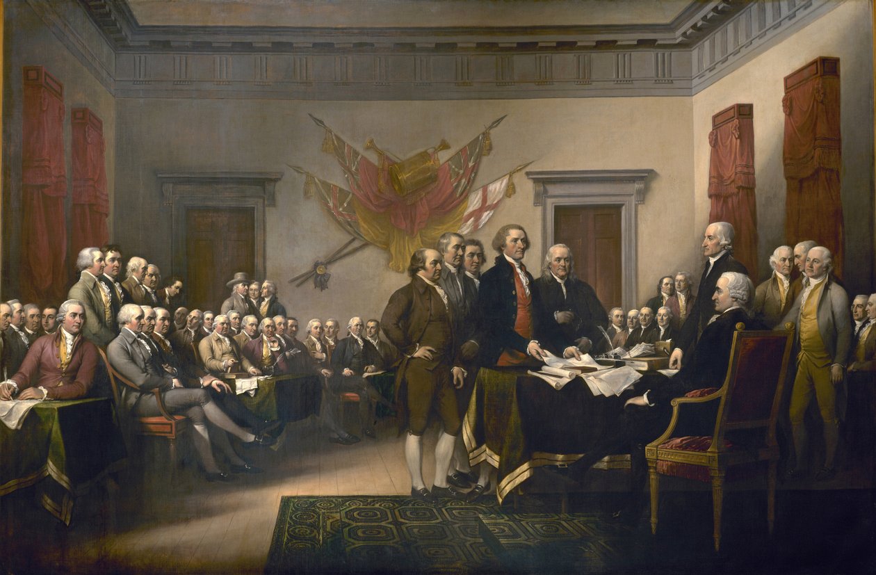 Unterzeichnung der Unabhängigkeitserklärung, 4. Juli 1776 von John Trumbull
