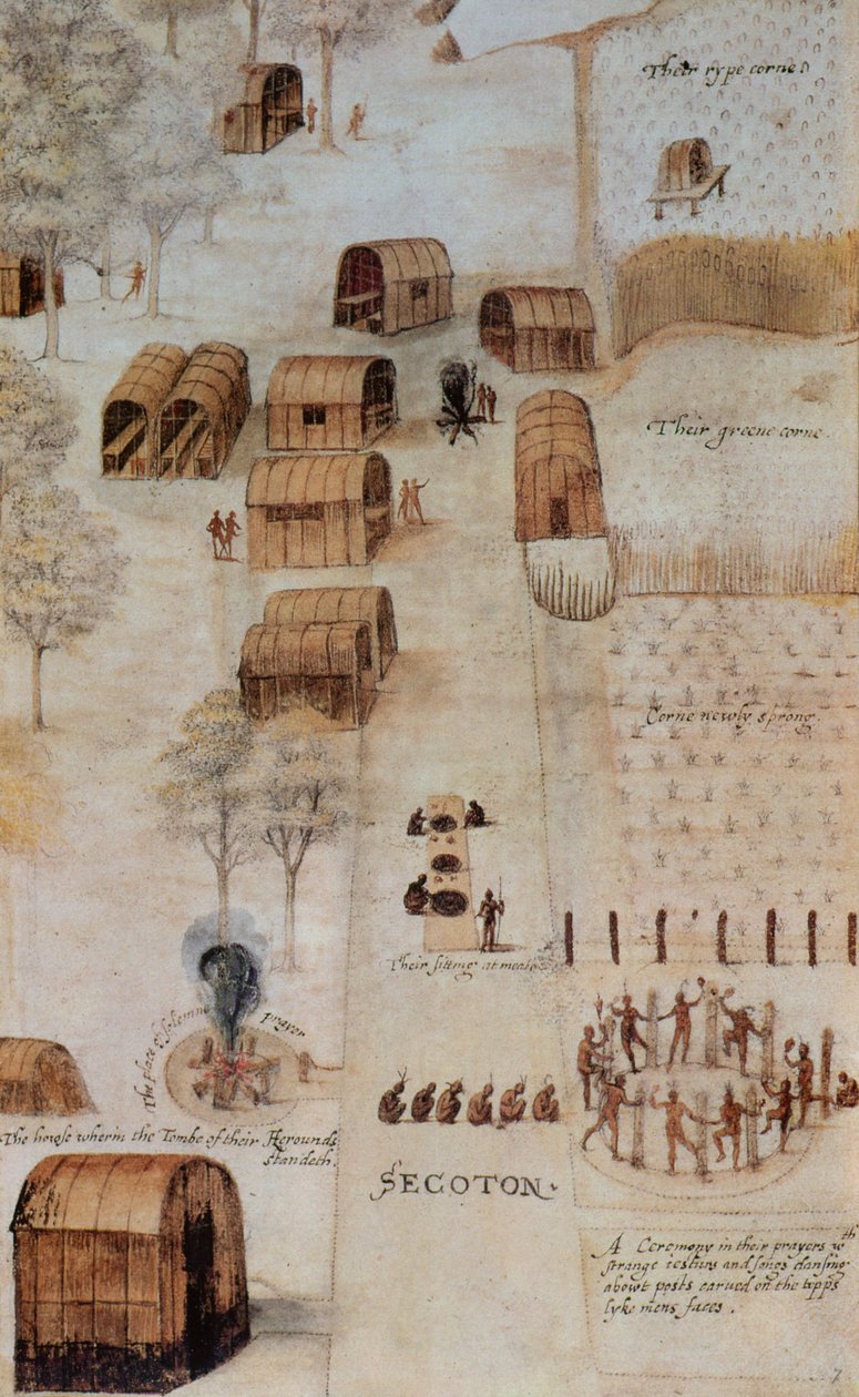 Indisches Dorf Secoton von John White