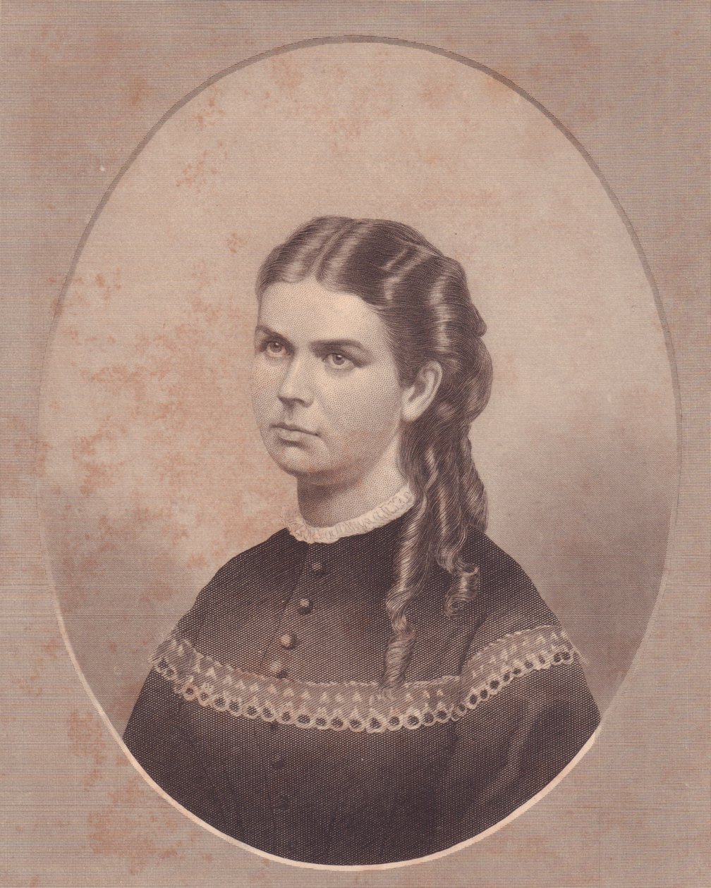 Porträt von Ada Kinsman (1845-1871), Frau von Reverend Edward Archibald Wanless, Gravur von FE Jones, um 1870 von Walter Charles Mills