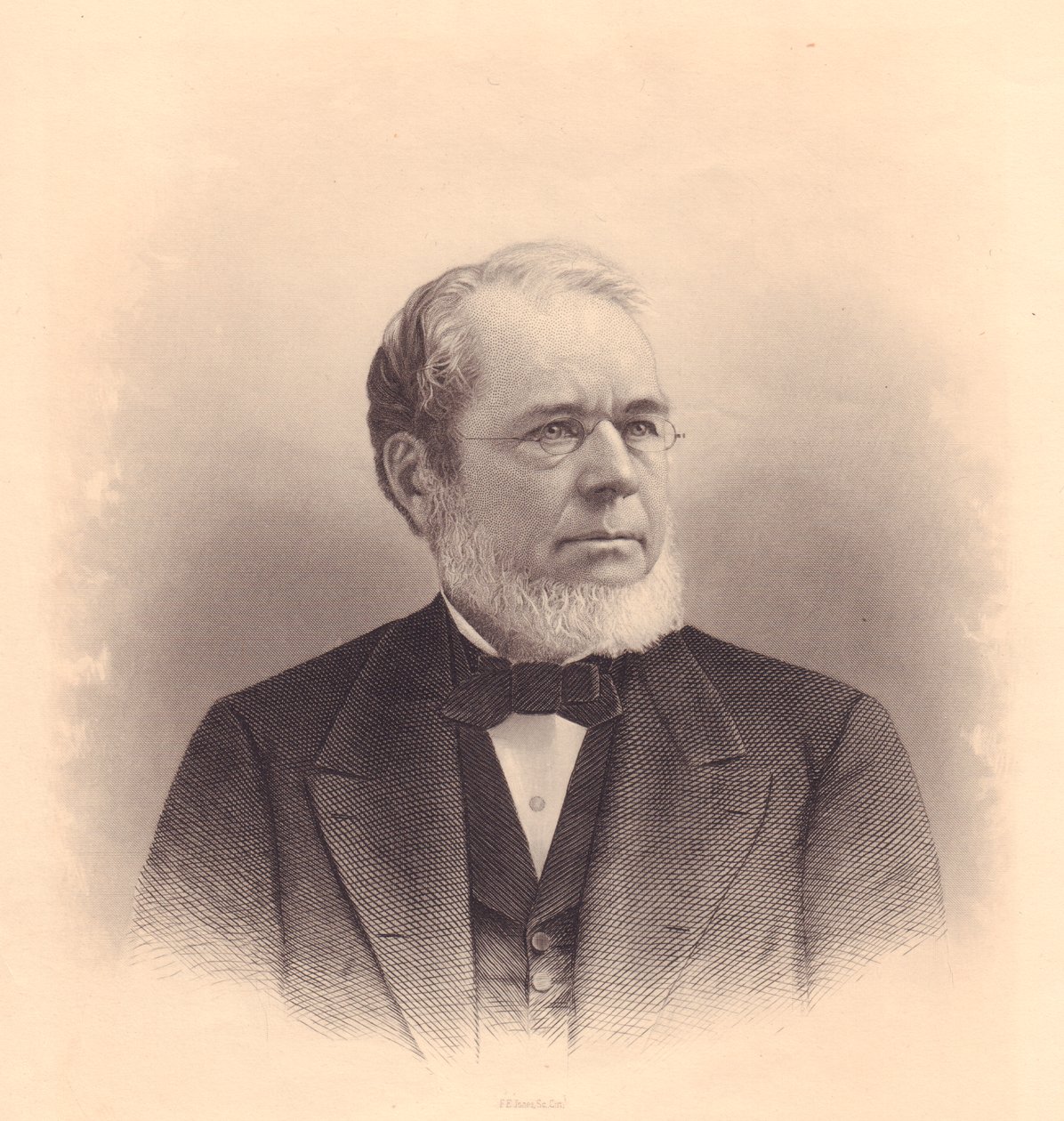 Porträt des amerikanischen Kupferstechers Andrew Varick Stout (1835-1906), Gravur von F E Jones aus ladies