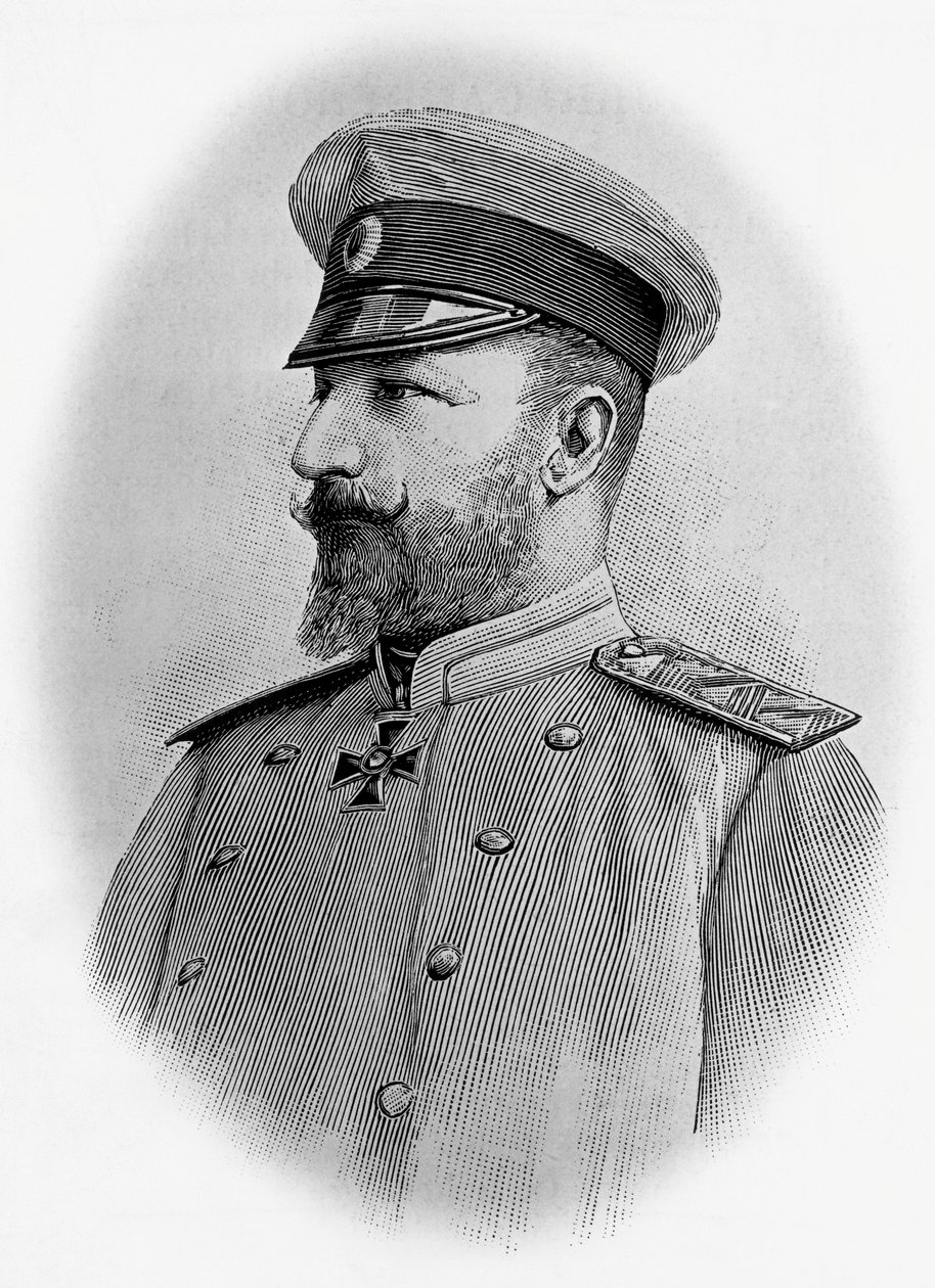 Porträt von Ferdinand I. (1861-1948), Zar von Bulgarien, Gravur von Walter Charles Mills