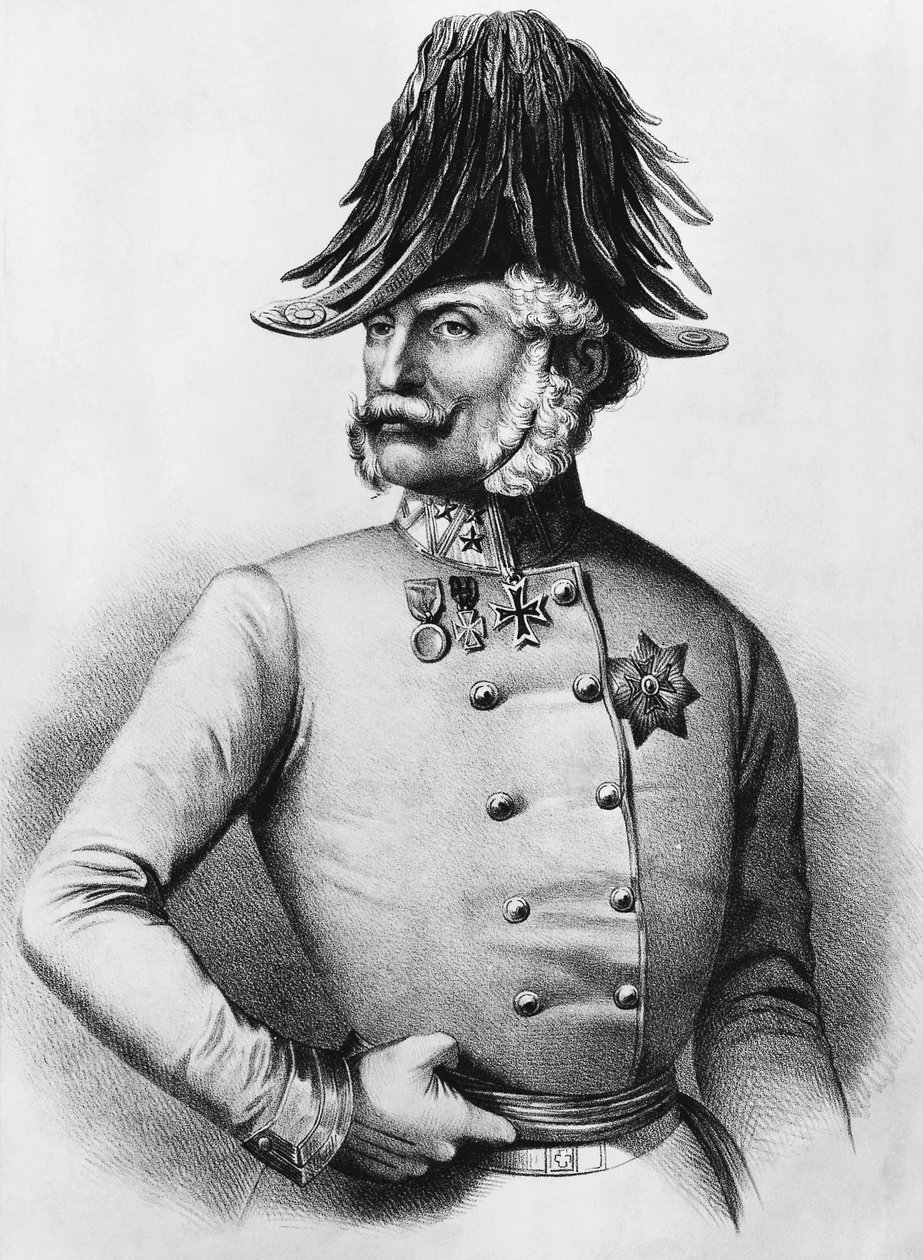 Porträt von Ferencz Gyulai (1798-1868), österreichisch-ungarischer General und Politiker, Gravur von Walter Charles Mills