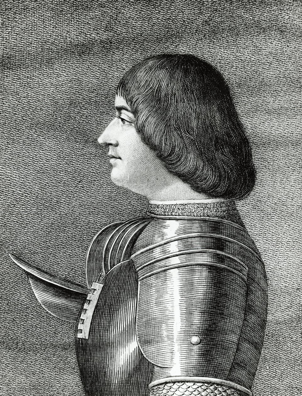 Porträt von Ludovico Sforza, bekannt als Il Moro (1452-1508), Herzog von Mailand, Gravur von Walter Charles Mills