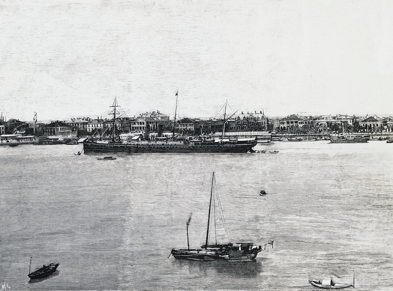 Hafen von Shanghai wenige Wochen vor dem Ausbruch des Krieges von Walter Charles Mills