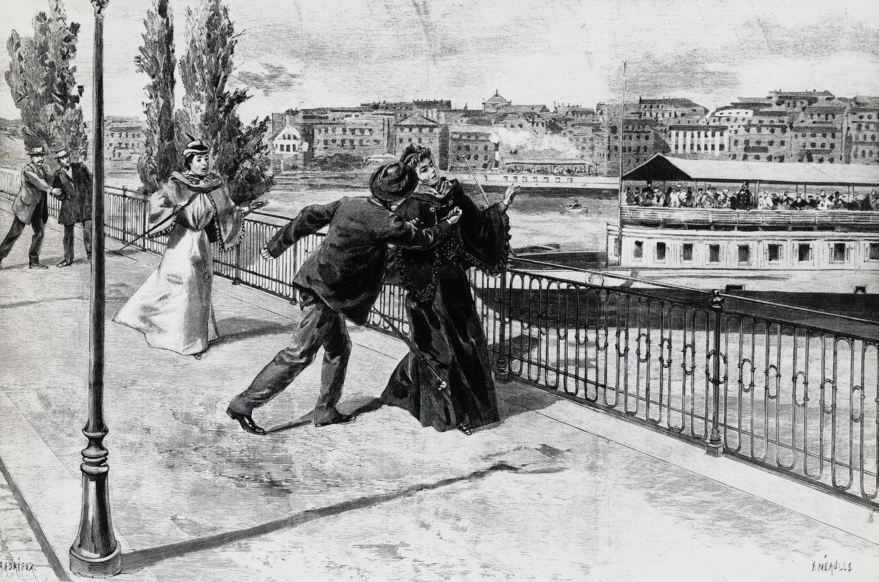 Die Ermordung von Elisabeth, Kaiserin von Österreich, durch den Anarchisten Luigi Lucheni, 10. September von Walter Charles Mills