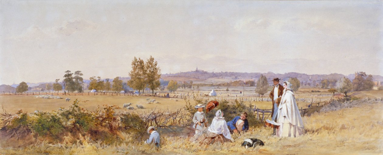 Felder hinter dem Holloway-Gefängnis, Islington, London, 1859 von John Absolon