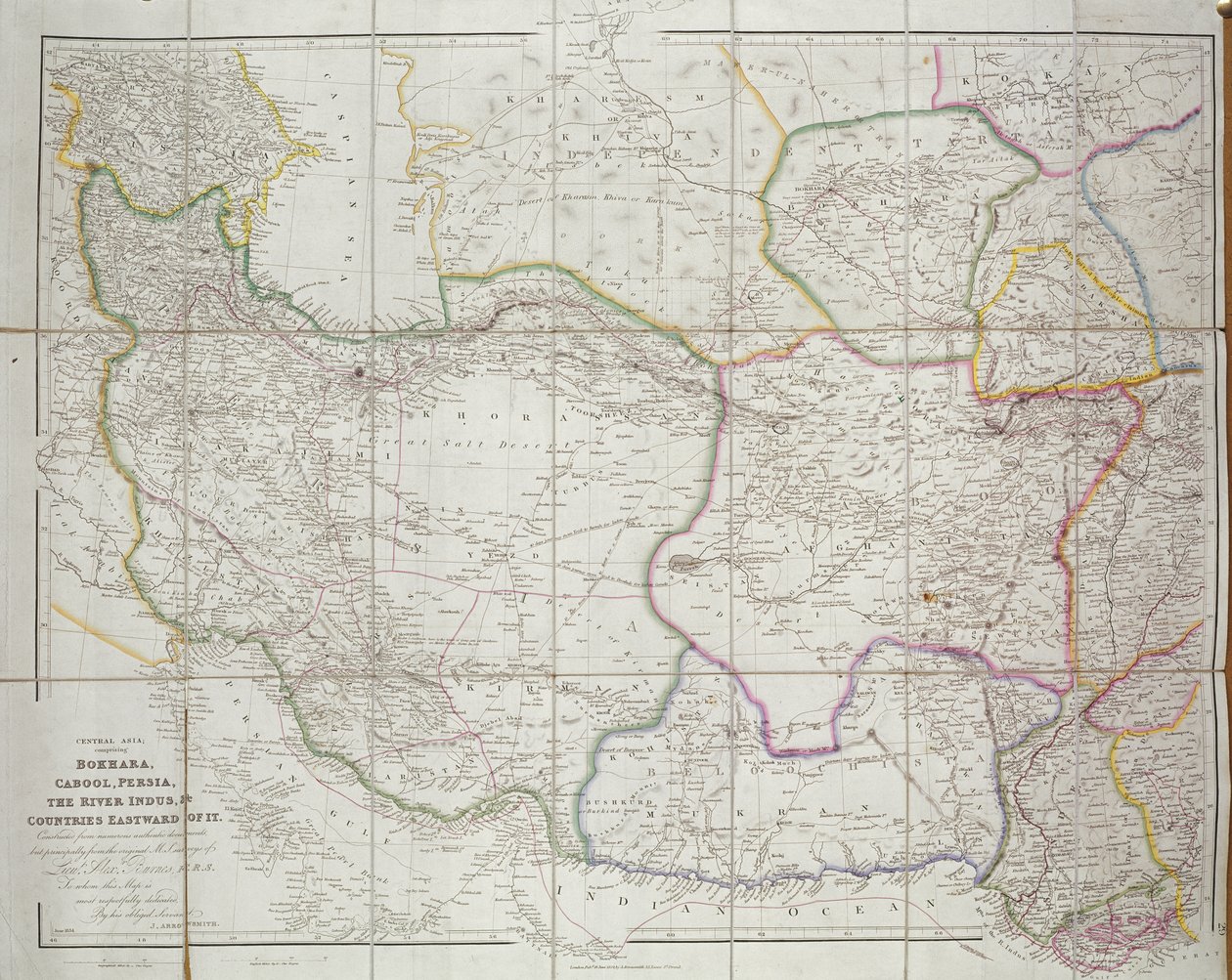 Karte von Zentralasien, 1834 von John Arrowsmith