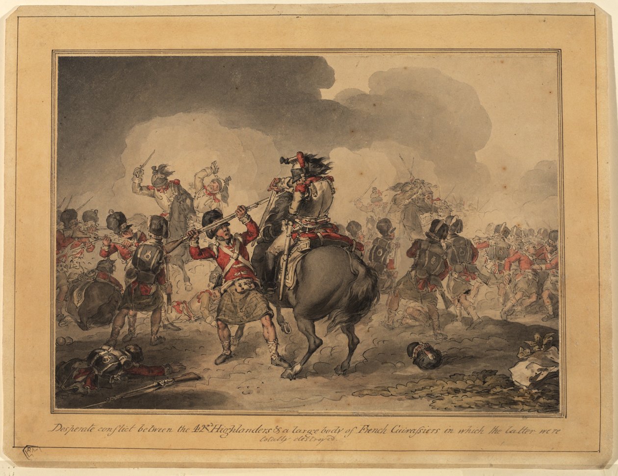 42. Highlanders bei Waterloo, 1815 von John Augustus Atkinson