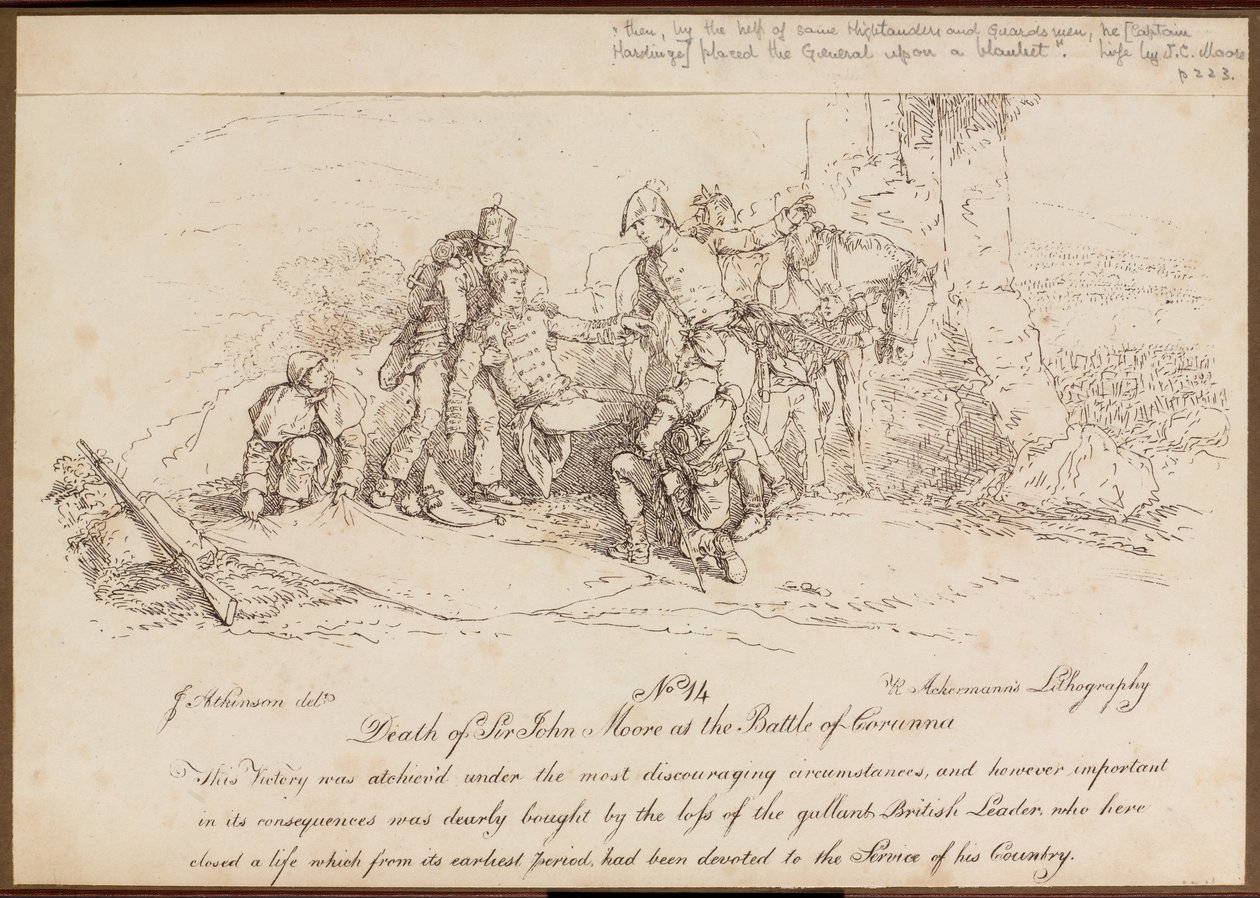 ?Tod von Sir John Moore in der Schlacht von Corunna?, 16. Januar 1809 von John Augustus Atkinson