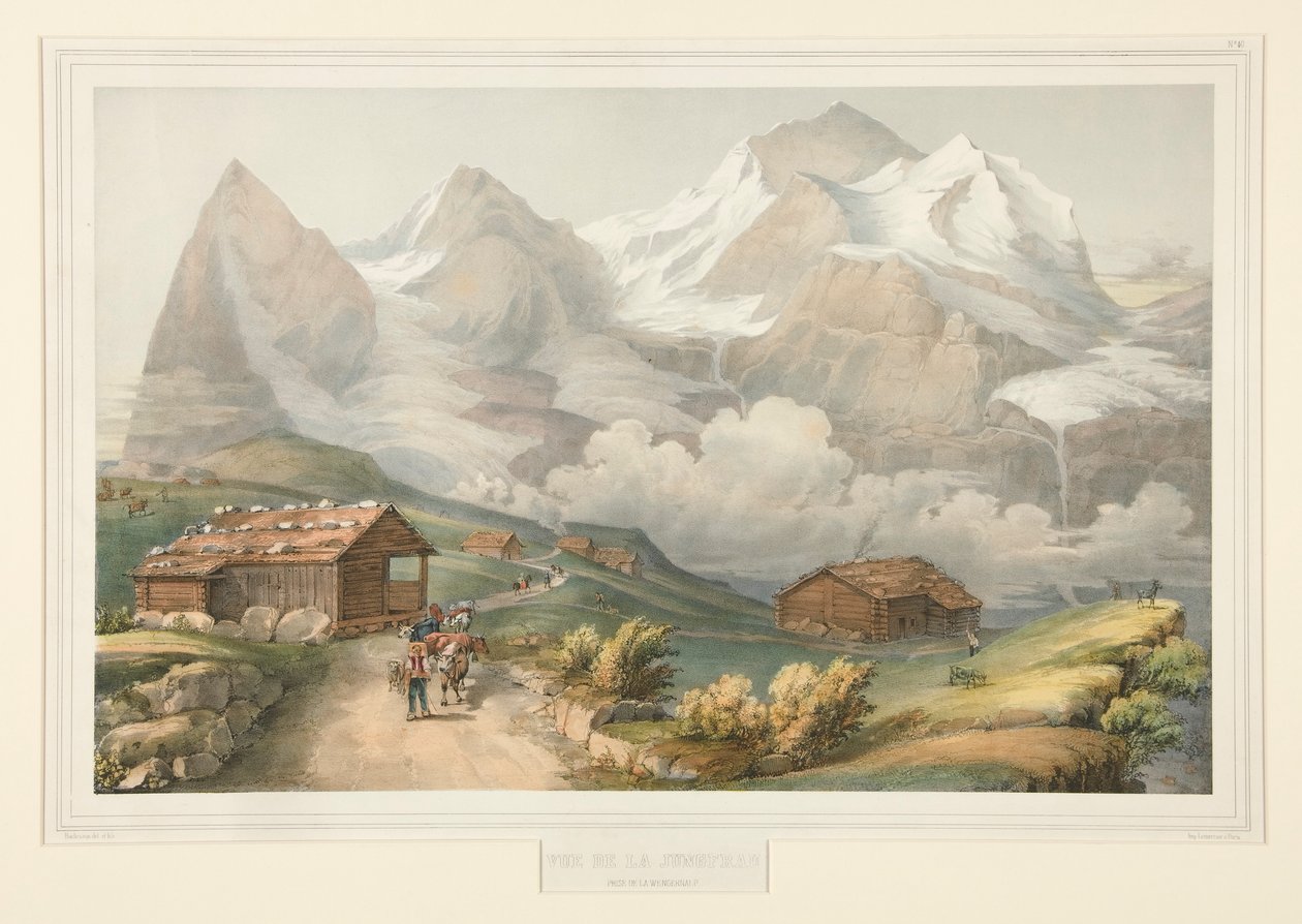 Ansicht der Jungfrau von der Wengernalp von John Bachmann