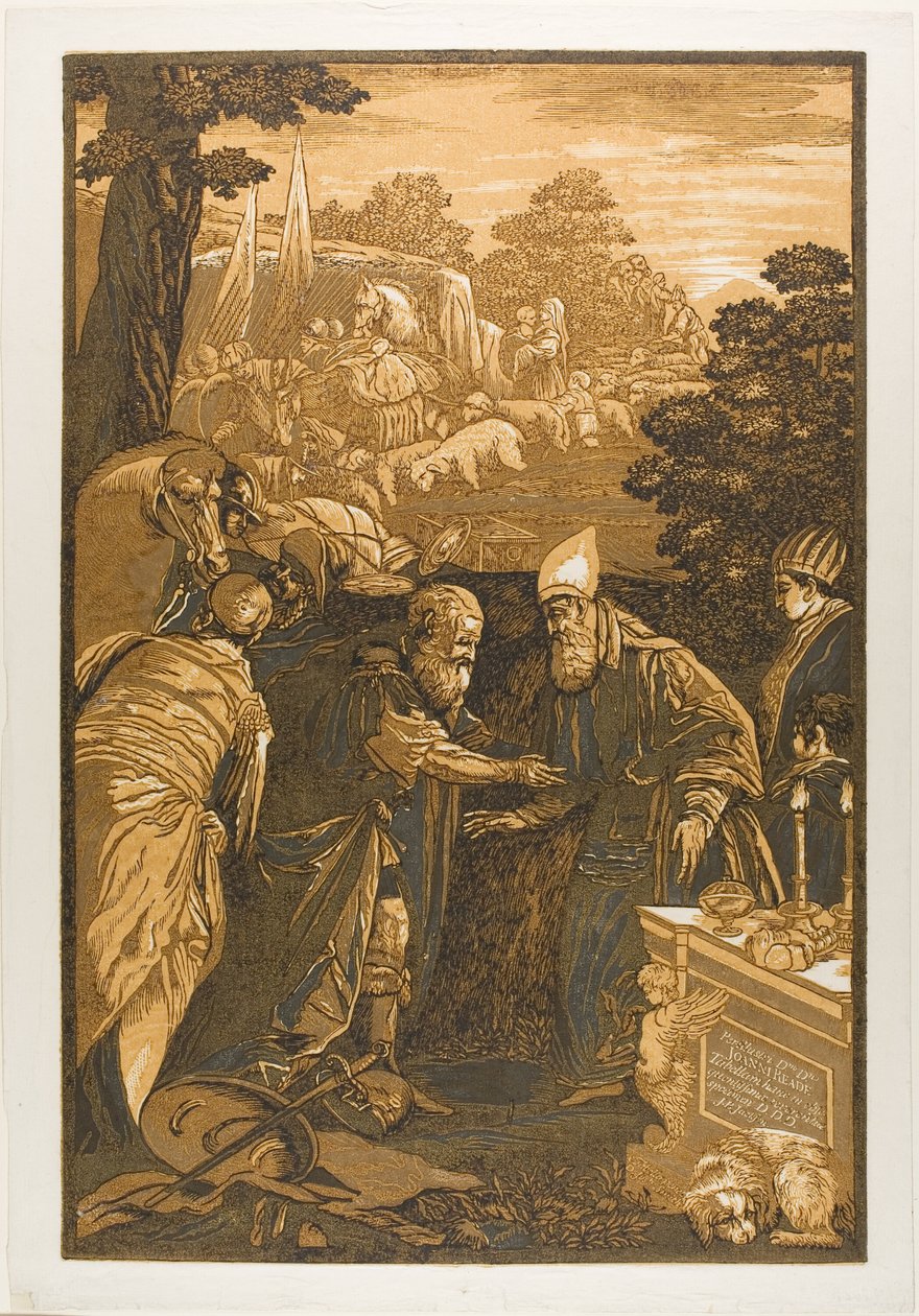 Melchisedech segnet Abraham, aus Opera Selectoria von John Baptist Jackson