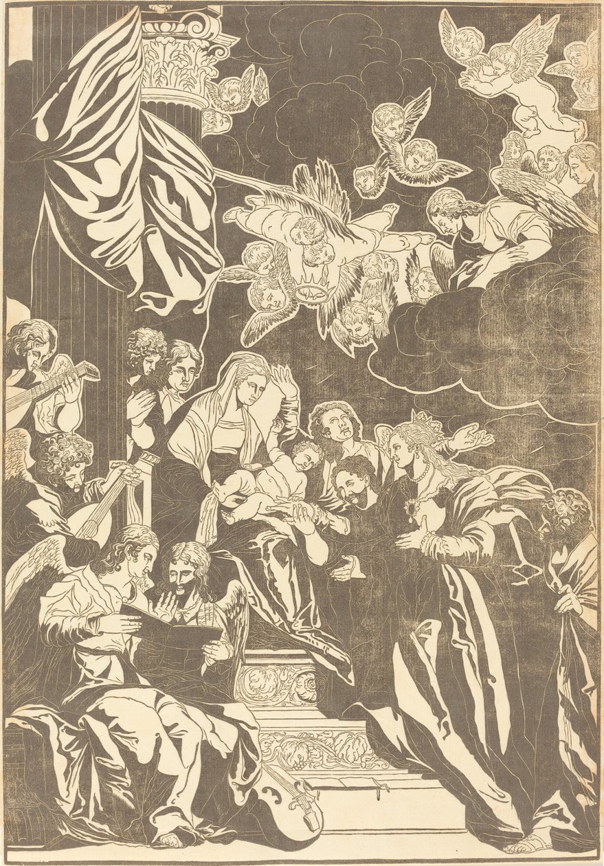 Die mystische Hochzeit der Heiligen Katharina von John Baptist Jackson after Veronese