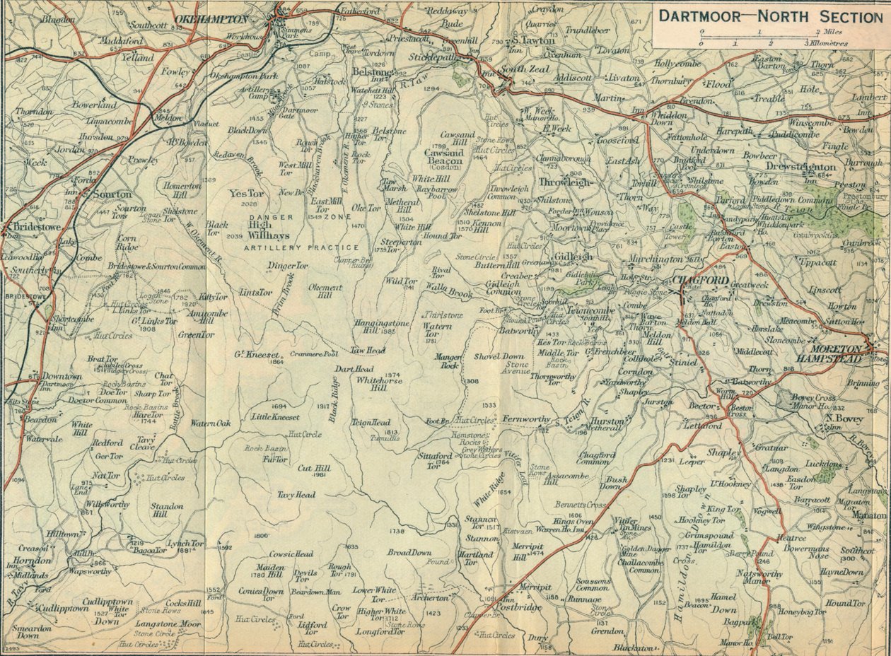 Dartmoor - Nordabschnitt von John Bartholomew