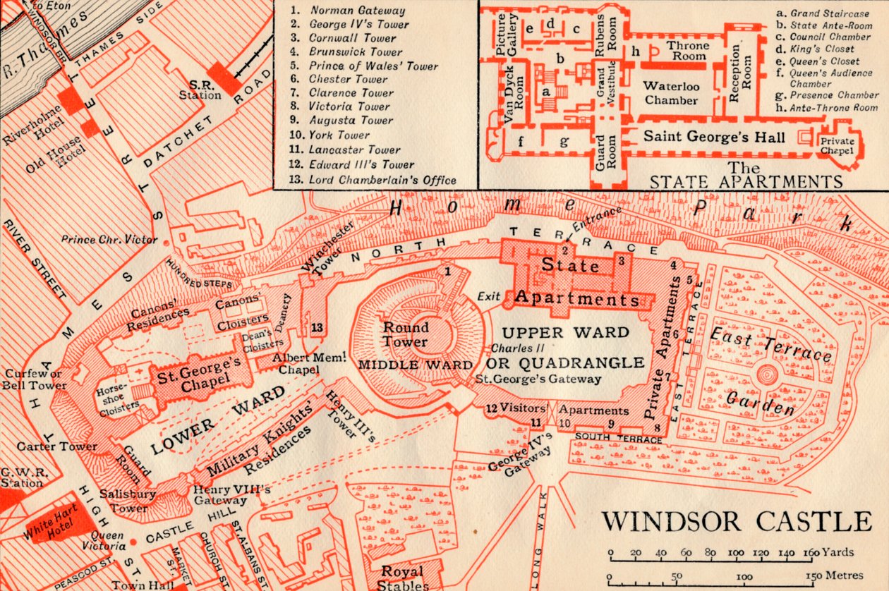 Schloss Windsor, 20. Jahrhundert von John Bartholomew