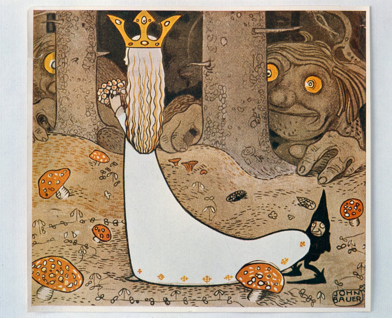 Die Prinzessin und der Troll. Aus Bland Tomtar och Troll von John Bauer