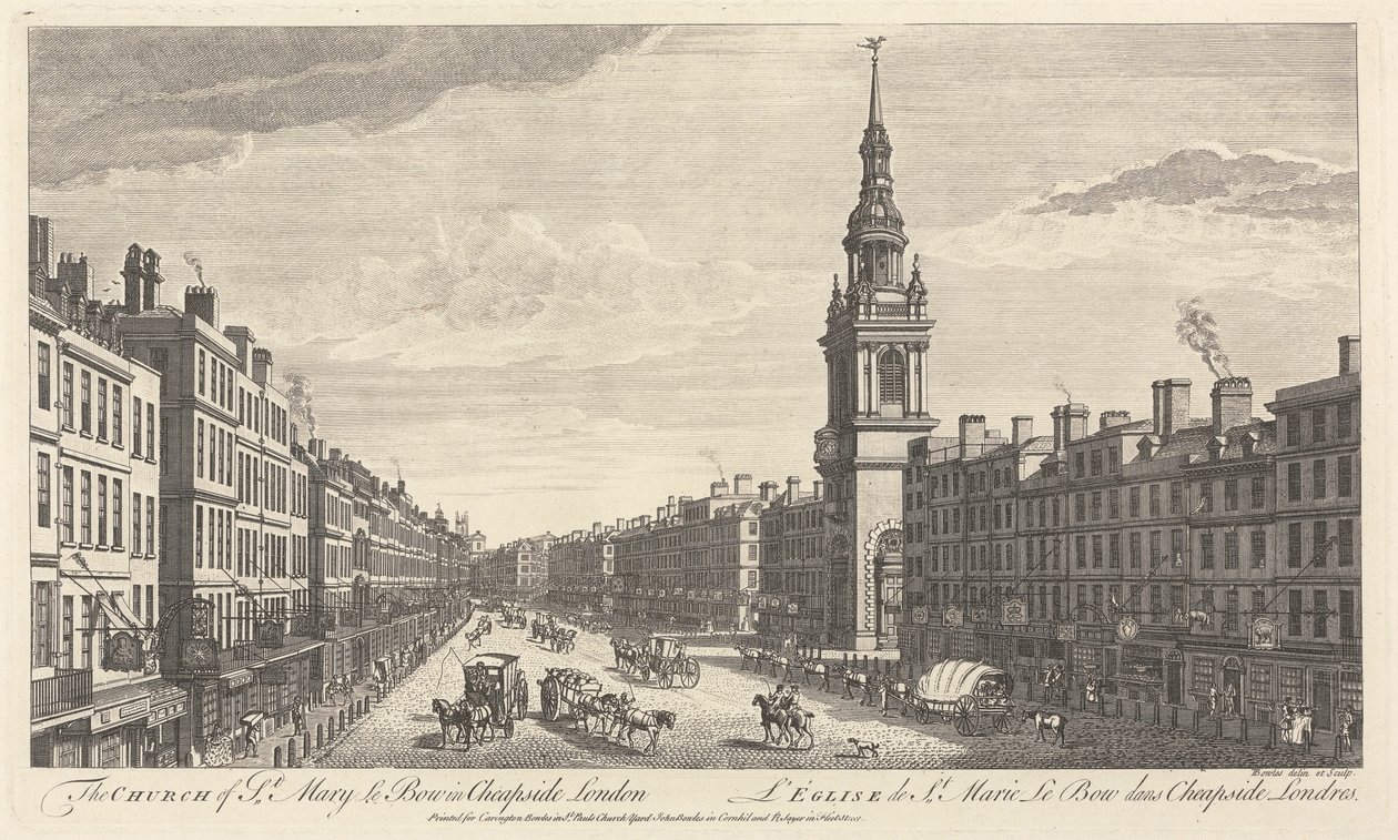 Die Kirche St. Mary le Bow in Cheapside, London von John Bowles