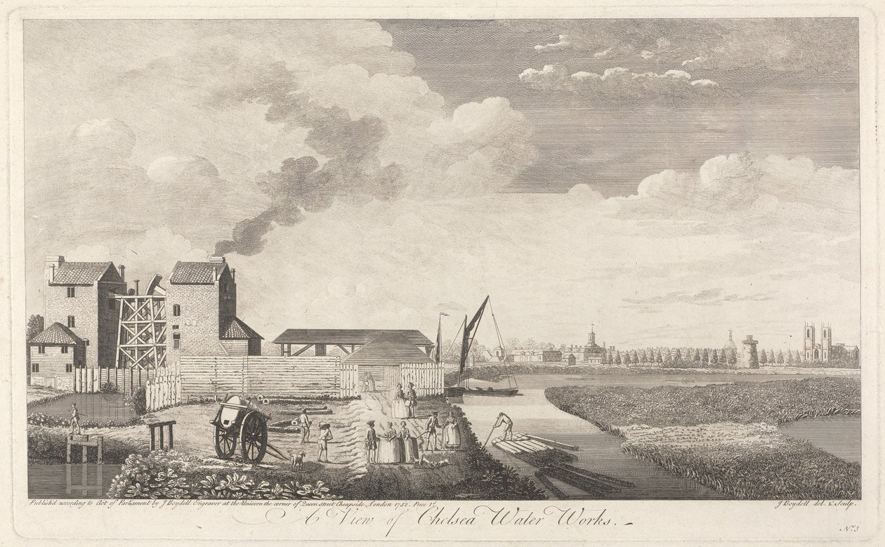 Ein Blick auf die Chelsea-Wasserwerke von John Boydell