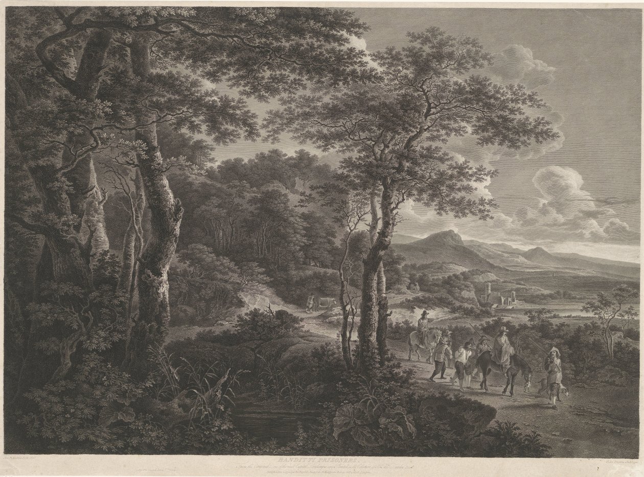 Landschaft mit gefangenen Räubern von John Browne