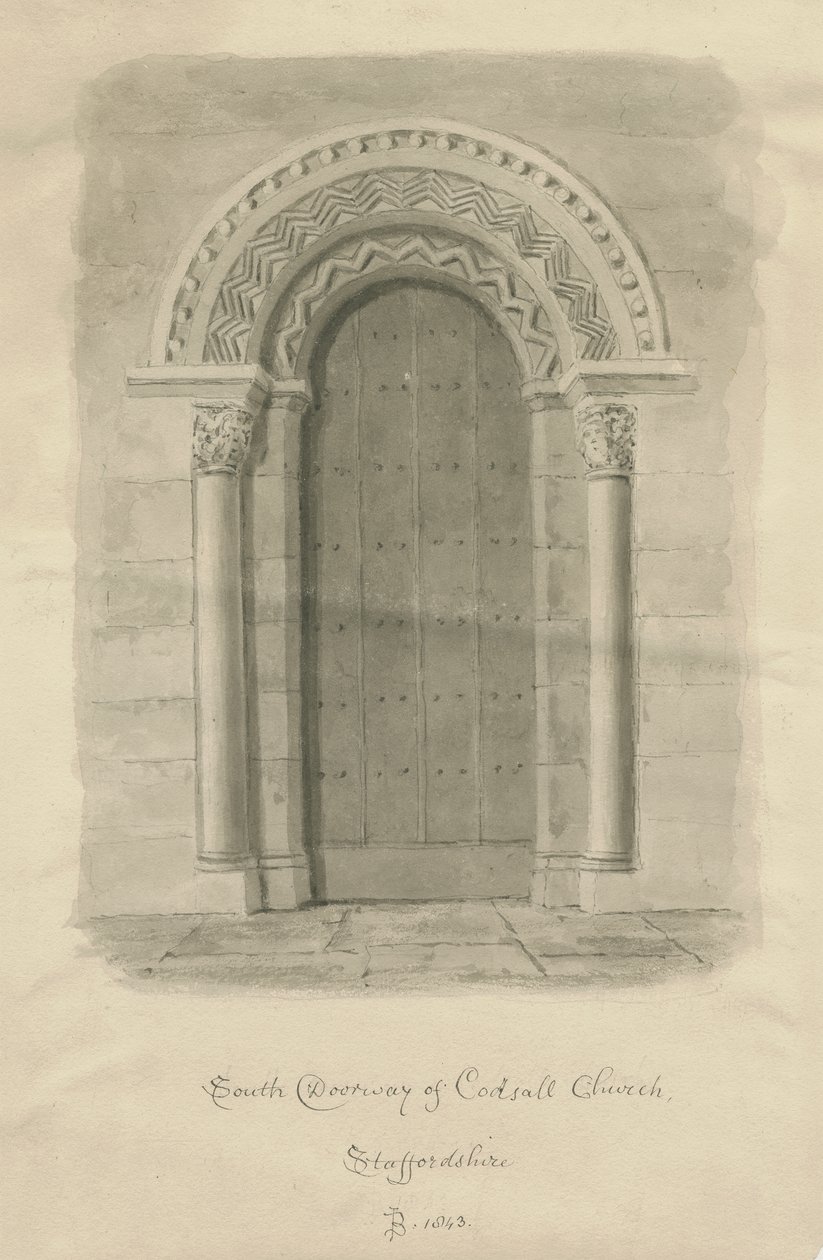 Codsall Church - Südportal von John Buckler