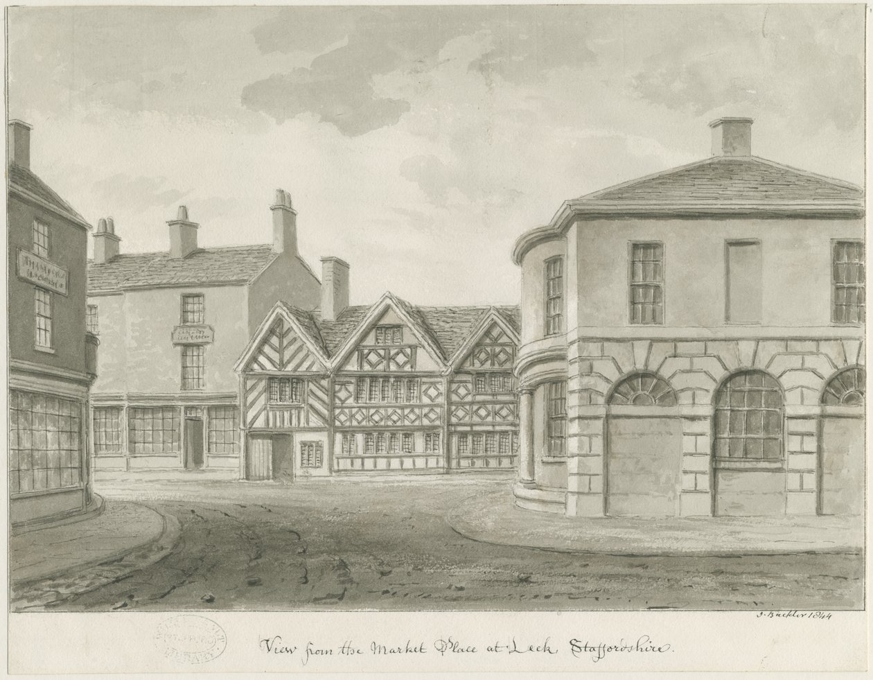 Leek Stadt - Marktplatz von John Buckler